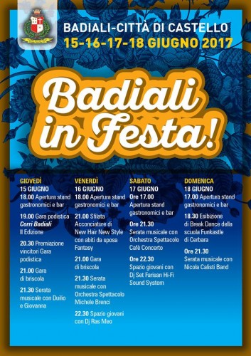 Locandina di Badiali in Festa, edizione 2017