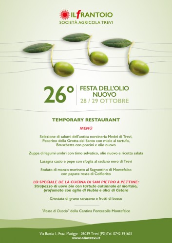 Locandina della Festa dell'Olio Novo a Trevi, edizione 2017