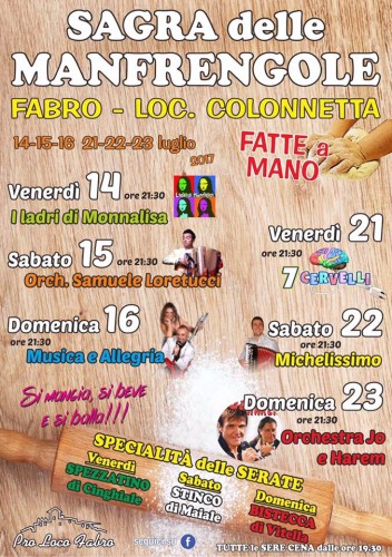 Locandina della Sagra delle Manfregole a Colonnetta, edizione 2017