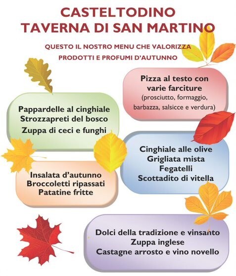 Menù della Taverna di San Martino a Casteltodino