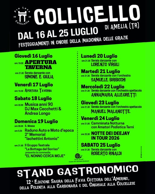 Sagra della Fava Cottora dell'Amerino, Polenta alla Carbonara e Cinghiale alla Colcellese