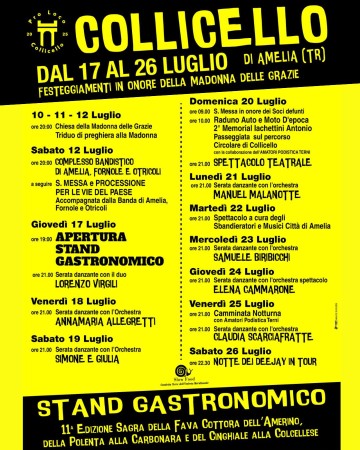 Sagra della Fava Cottora dell'Amerino, Polenta alla Carbonara e Cinghiale alla Colcellese